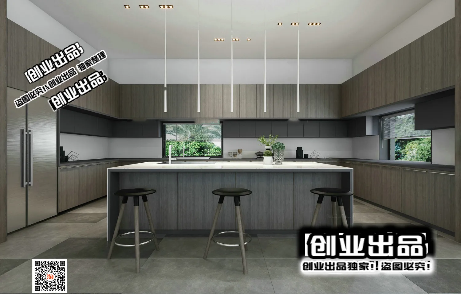 Kitchen 3D Interior Scene – 3D Models – 221