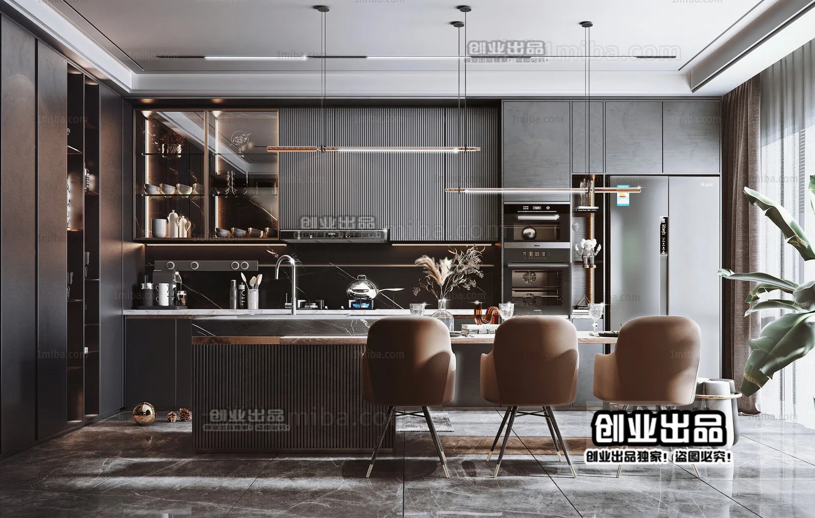 Kitchen 3D Interior Scene – 3D Models – 226