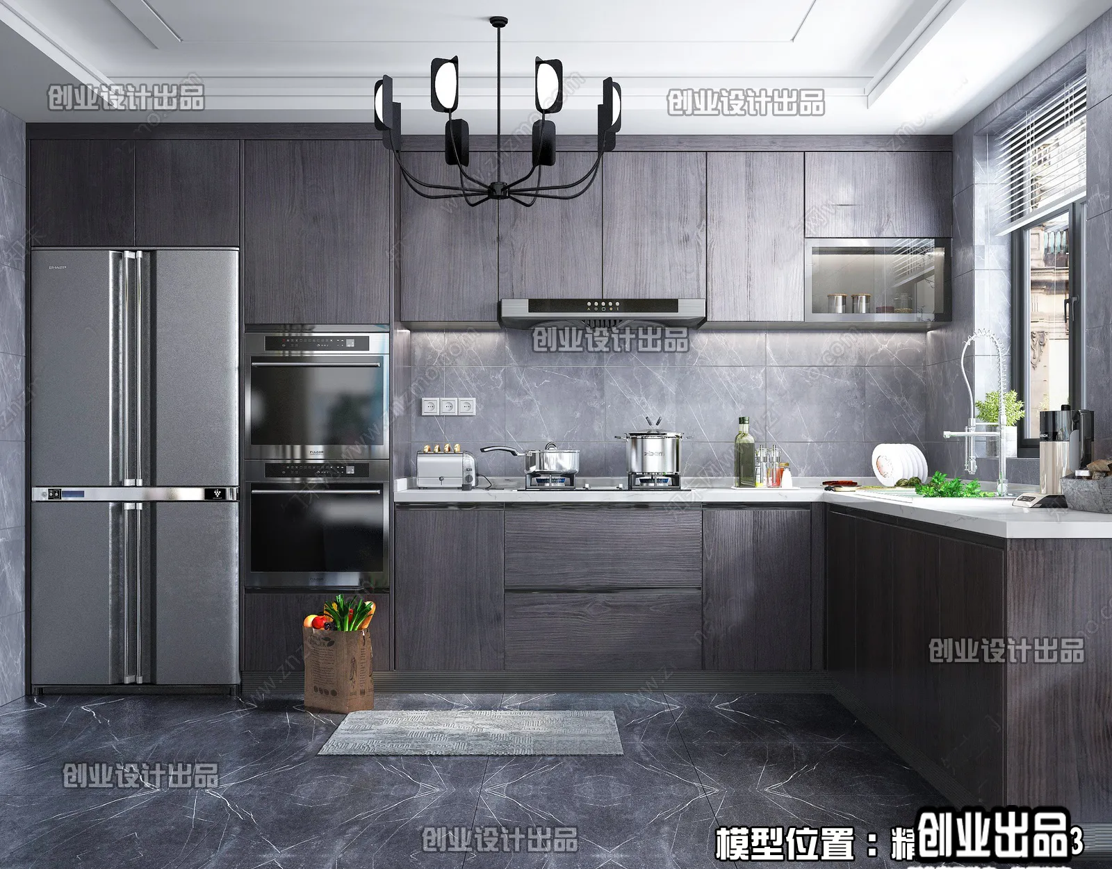 Kitchen 3D Interior Scene – 3D Models – 228