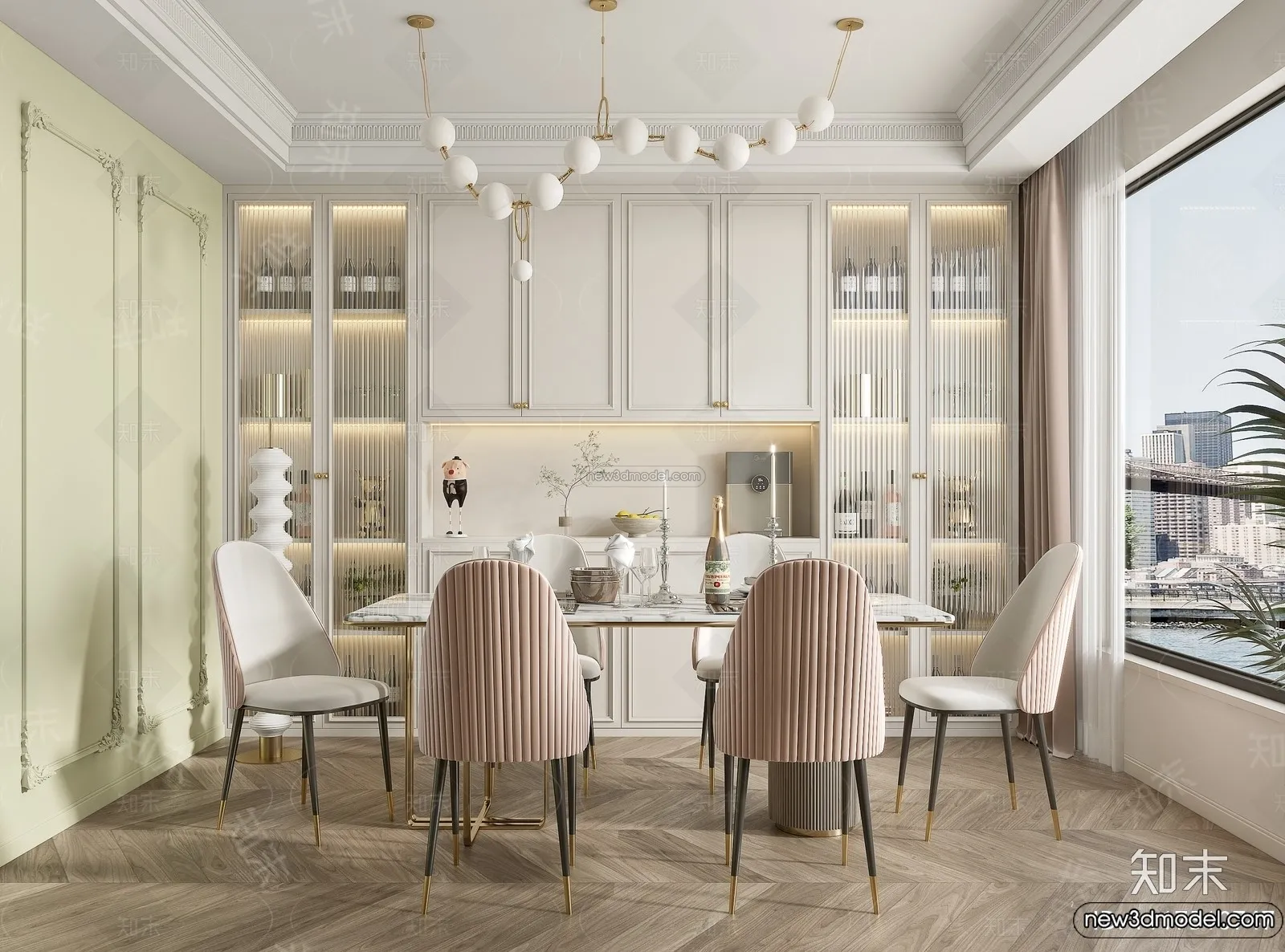 Kitchen – 3D Interior Scene – French Style – 002