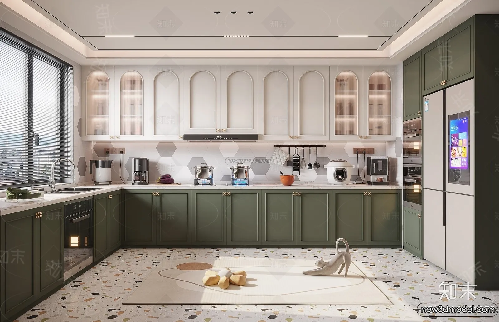 Kitchen – 3D Interior Scene – French Style – 008