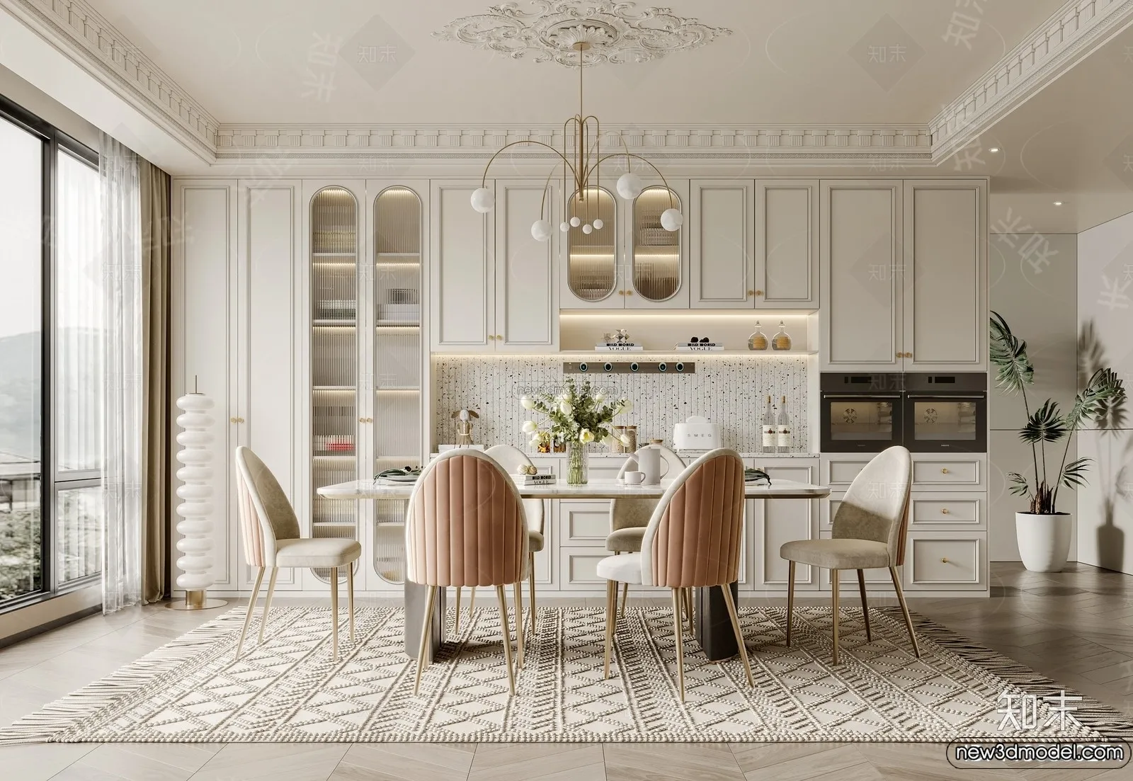 Kitchen – 3D Interior Scene – French Style – 013