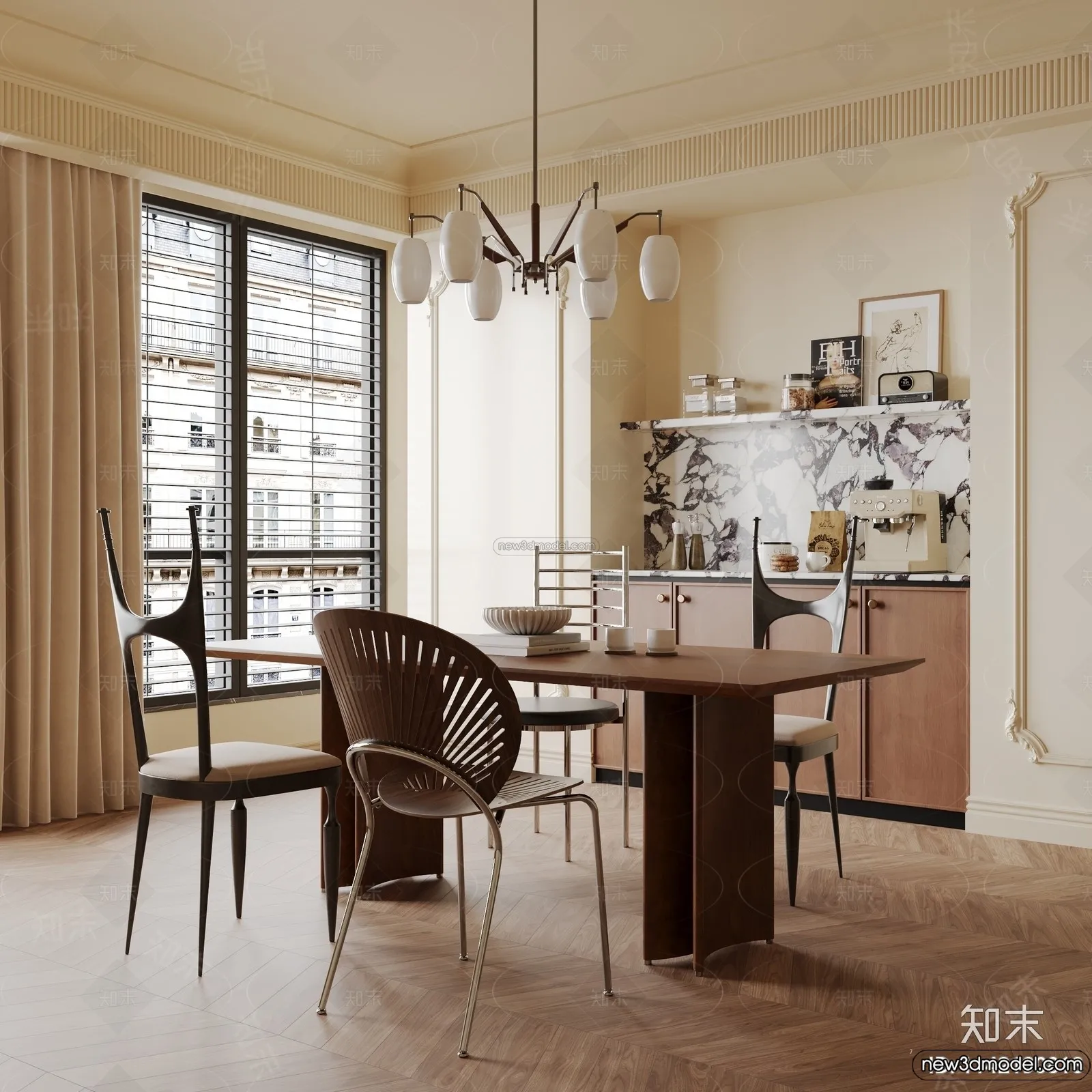 Kitchen – 3D Interior Scene – French Style – 026