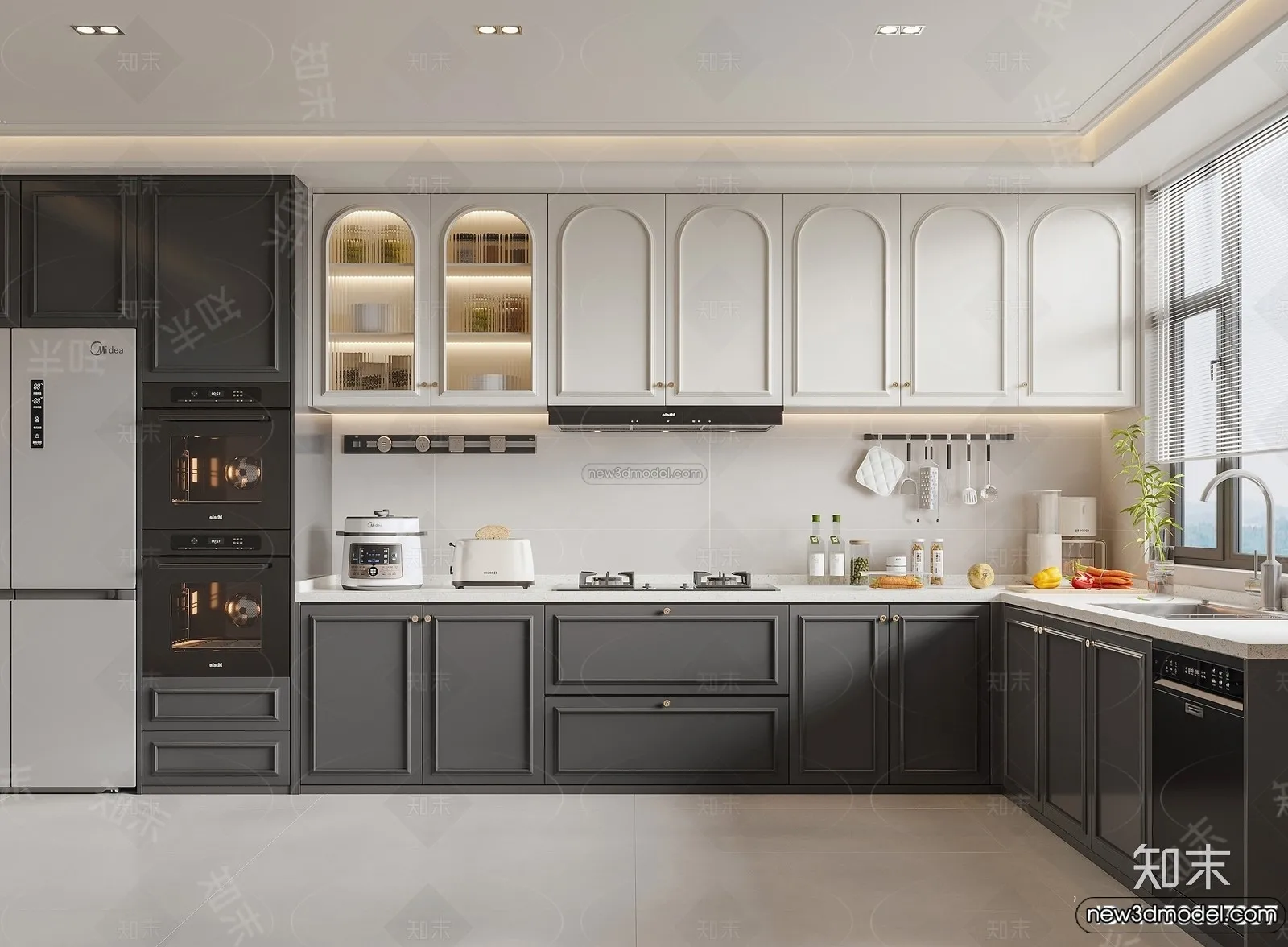 Kitchen – 3D Interior Scene – French Style – 027