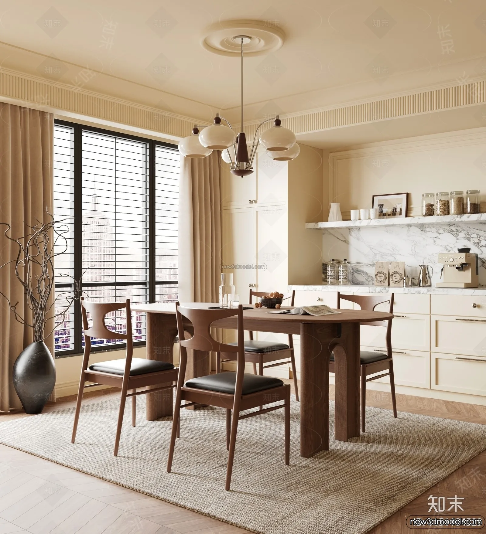 Kitchen – 3D Interior Scene – French Style – 032