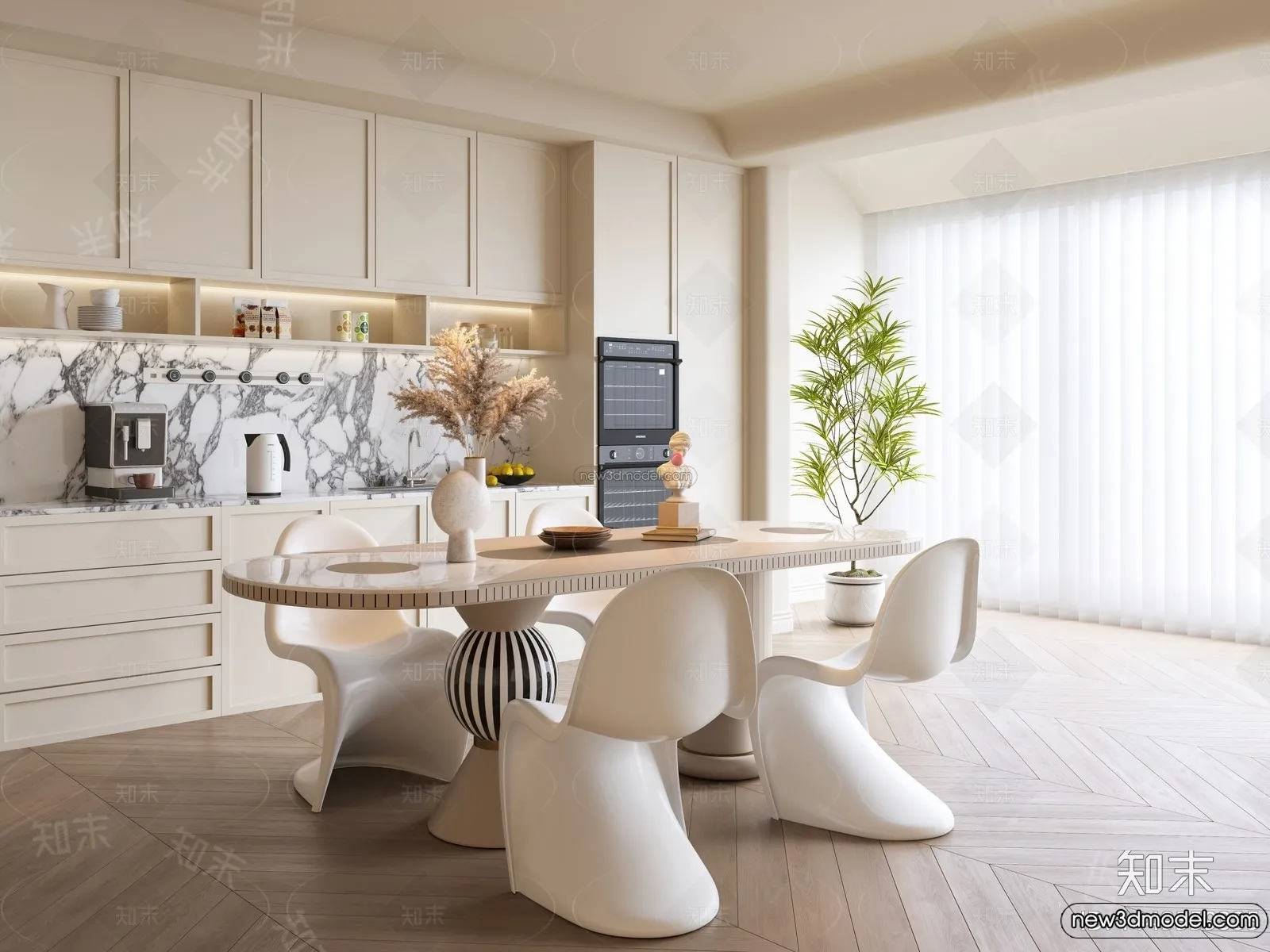 Kitchen – 3D Interior Scene – French Style – 035