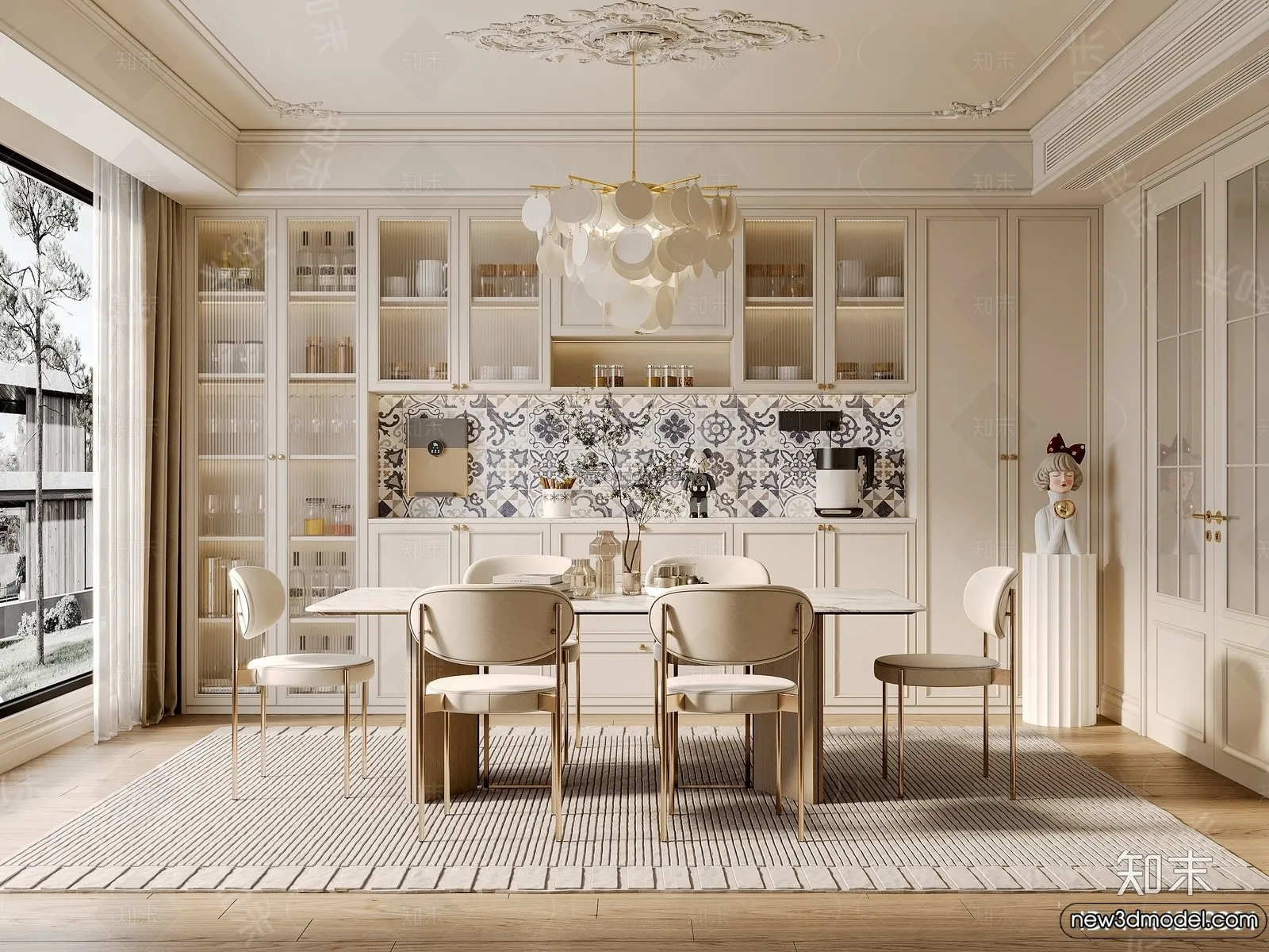 Kitchen – 3D Interior Scene – French Style – 036