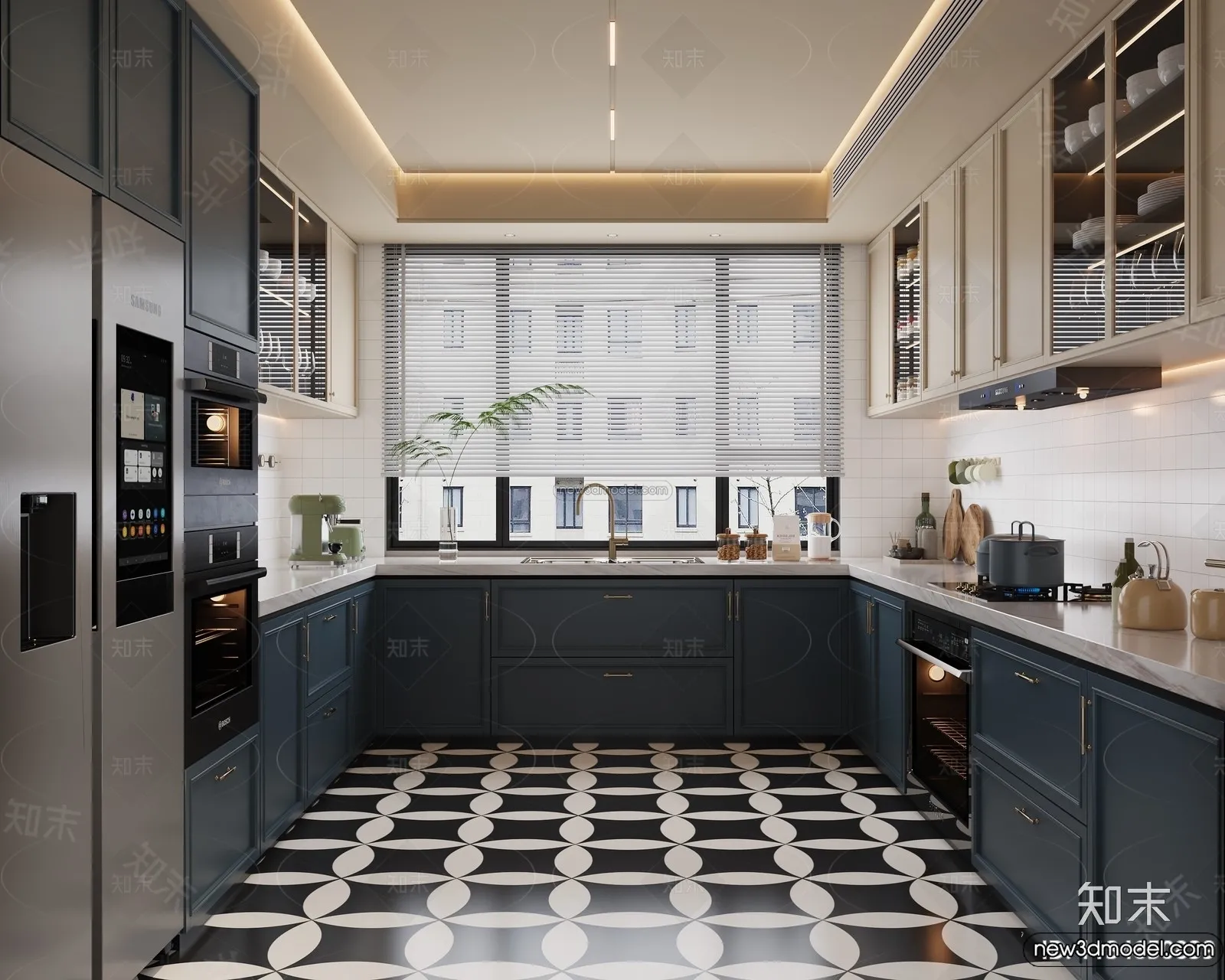 Kitchen – 3D Interior Scene – French Style – 039