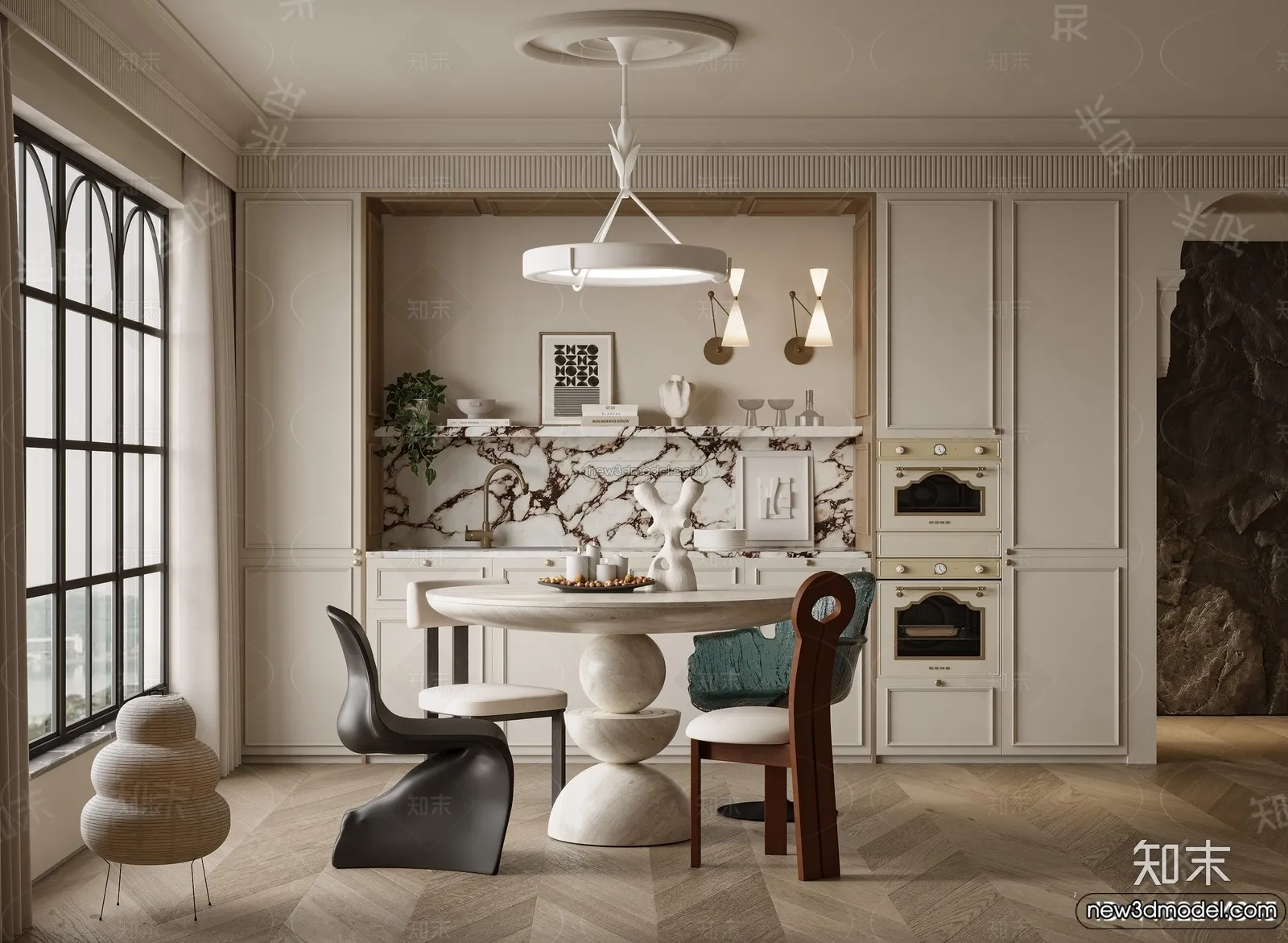 Kitchen – 3D Interior Scene – French Style – 040