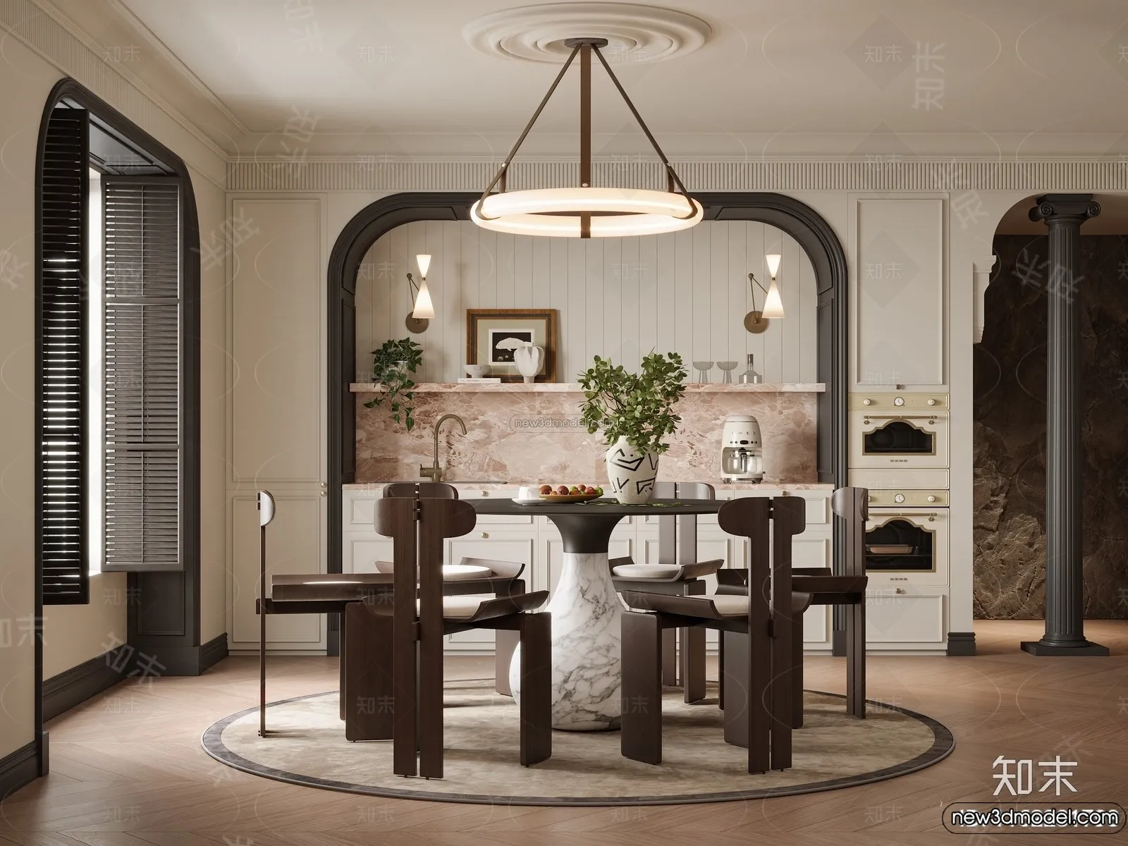 Kitchen – 3D Interior Scene – French Style – 041