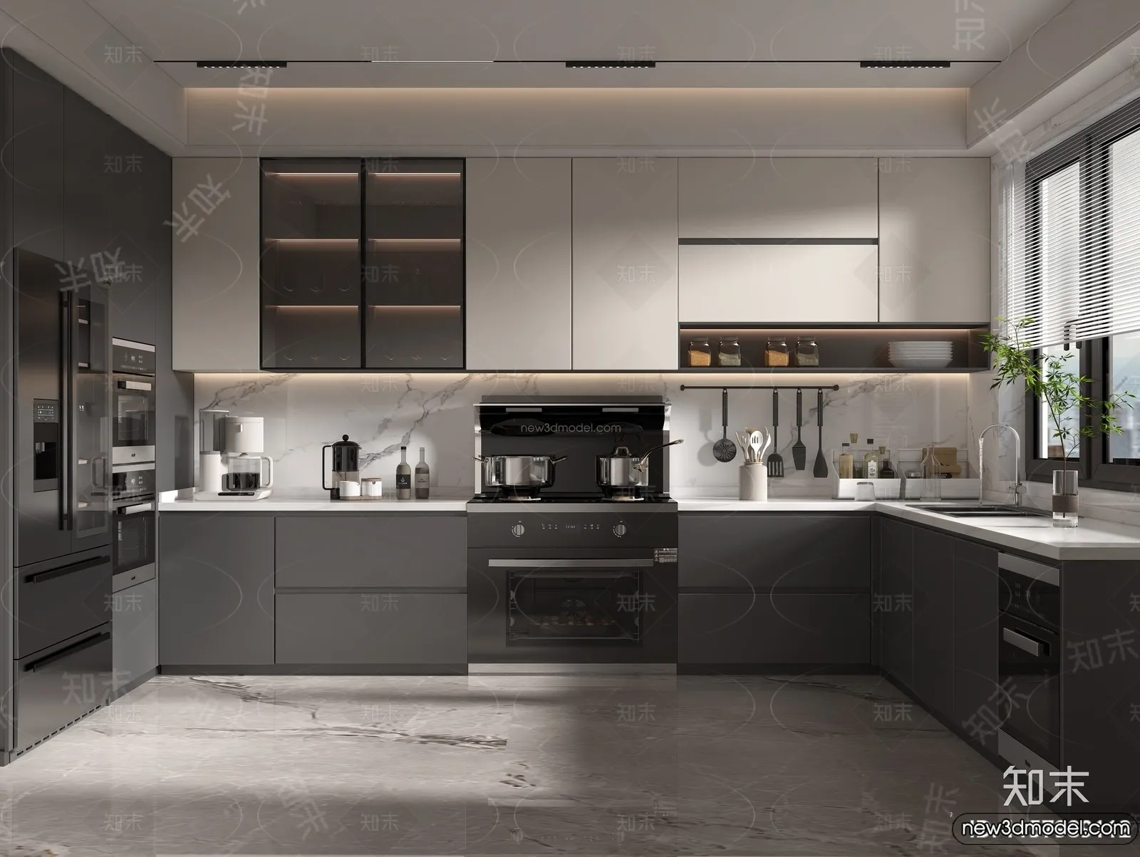 Kitchen – 3D Interior Scene – Italian Style – 003