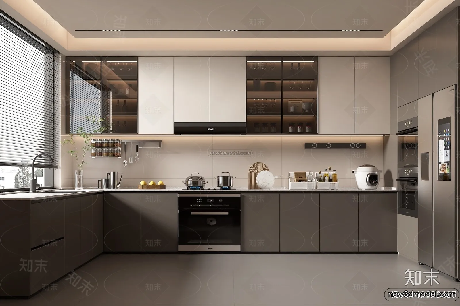 Kitchen – 3D Interior Scene – Italian Style – 004