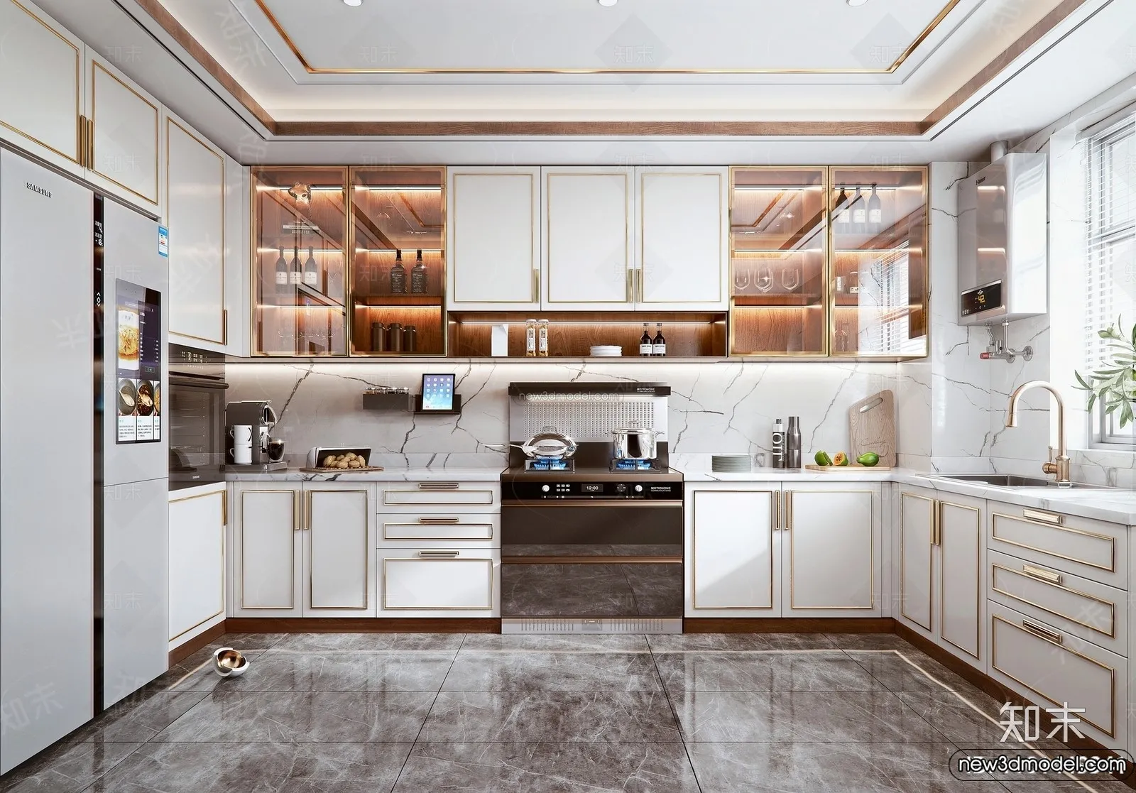 Kitchen – 3D Interior Scene – Italian Style – 005