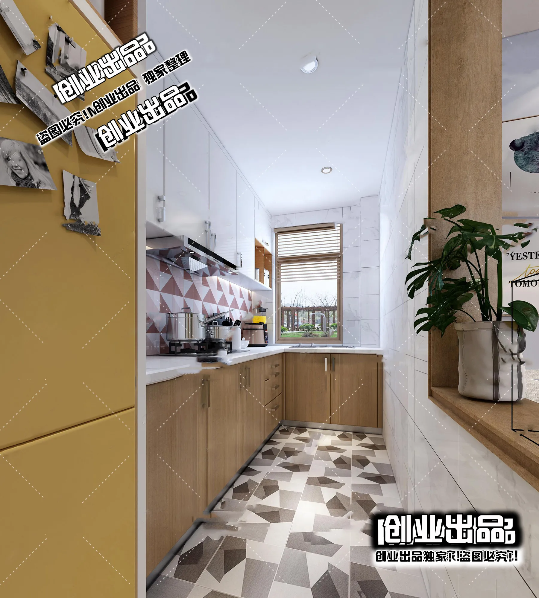 Kitchen 3D Interior Scene – Japanese Style – 001