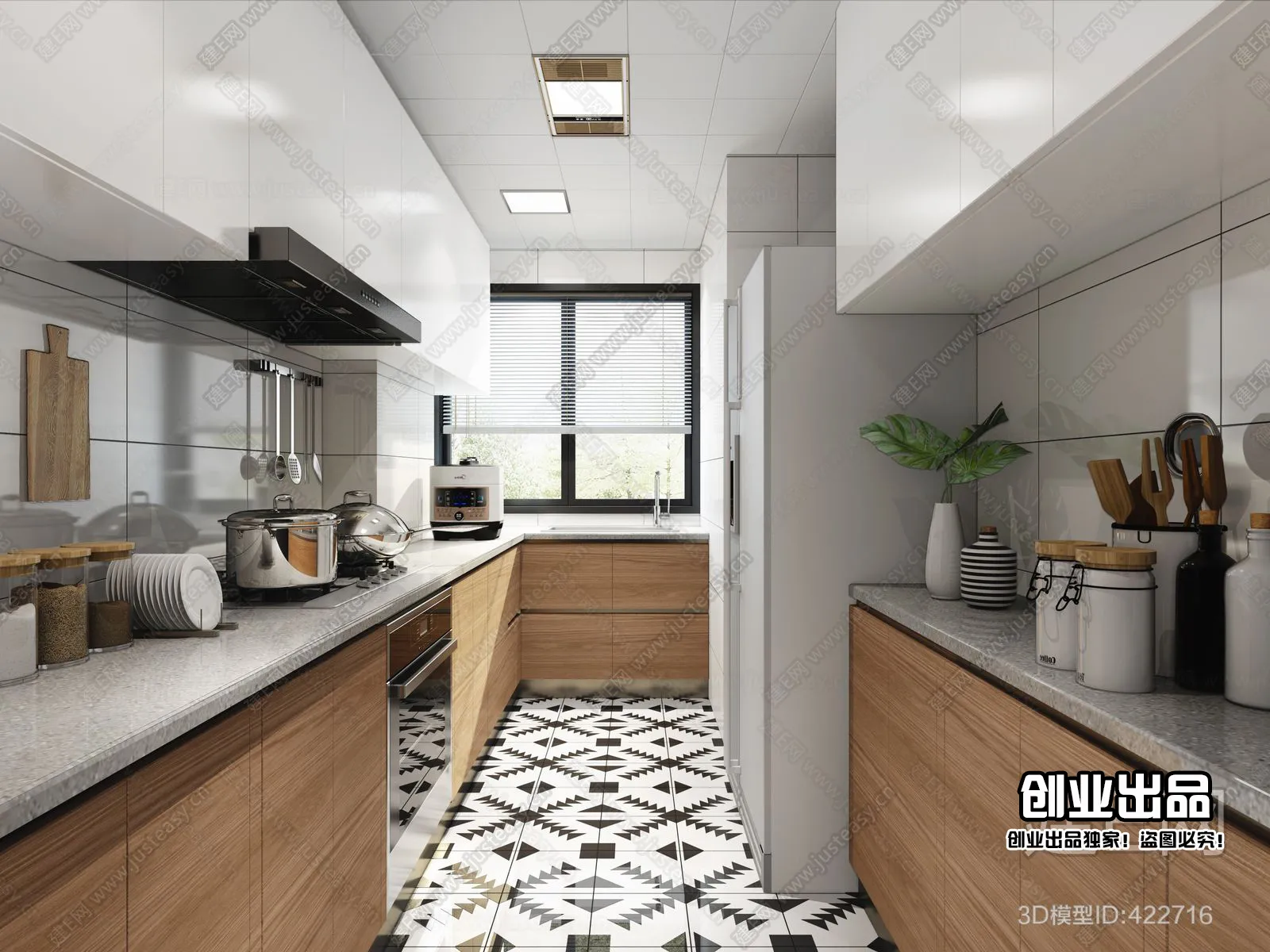 Kitchen 3D Interior Scene – Japanese Style – 003