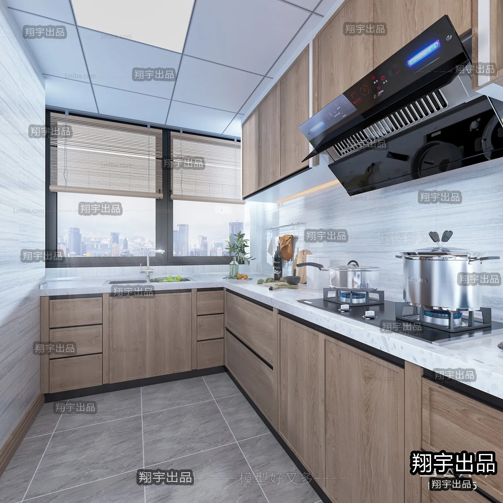 Kitchen 3D Interior Scene – Japanese Style – 005