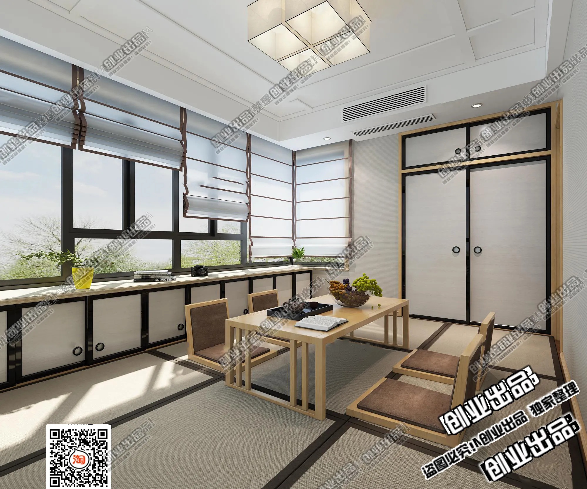 Kitchen 3D Interior Scene – Japanese Style – 007