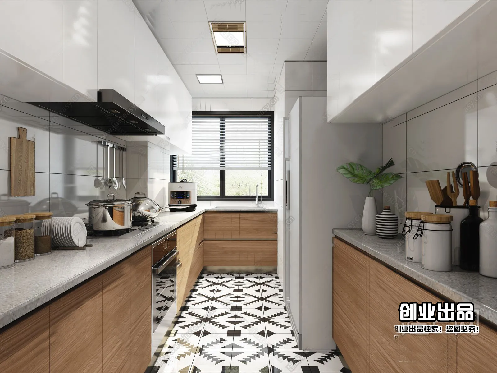 Kitchen 3D Interior Scene – Japanese Style – 009