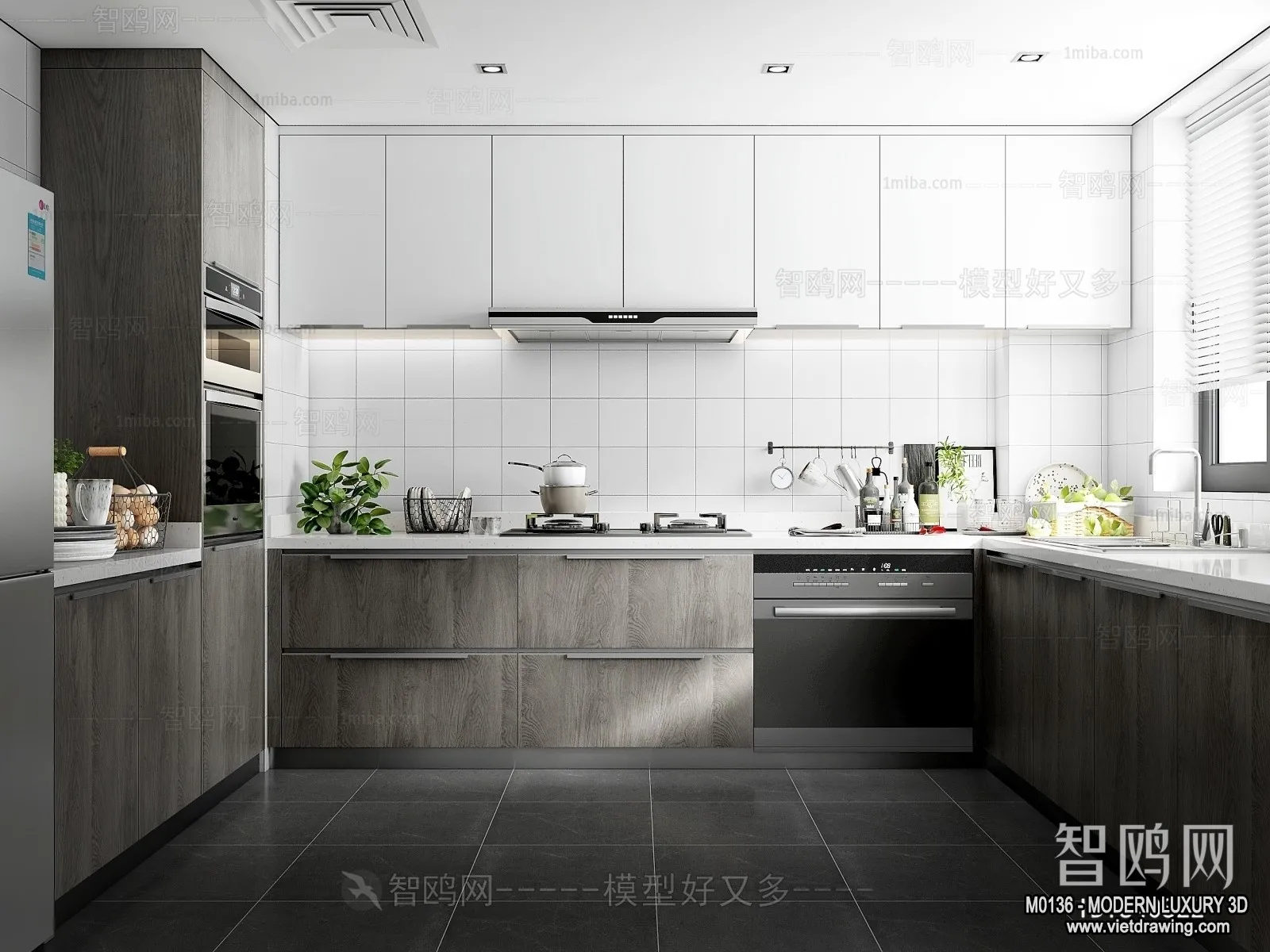 Kitchen – 3D Interior Scene – Luxury Style – 004