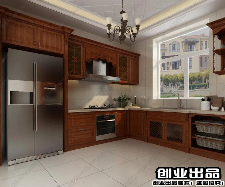 Kitchen 3D Interior Scene Model – European Style – 031