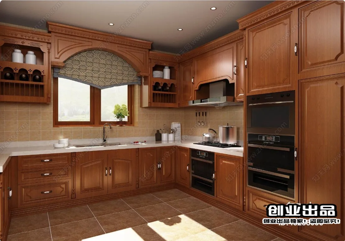 Kitchen 3D Interior Scene Model – European Style – 035