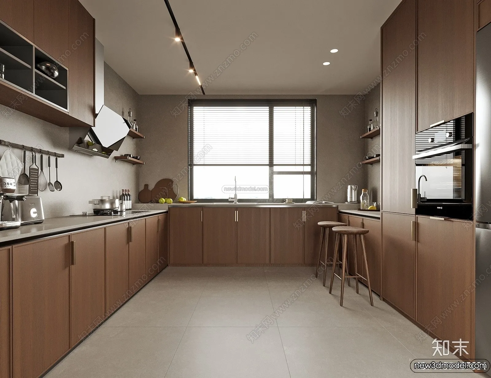 Kitchen 3D Interior Scene Model – Wabi Sabi Style – 002