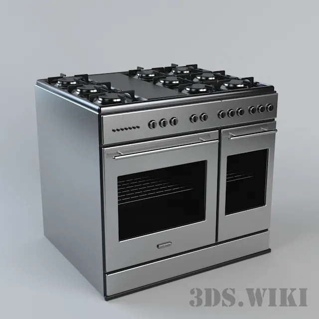 kitchen – 6-burner gas stove with two chambers 3ds Max
