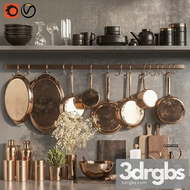 Kitchen accessories set01 3dsmax Download