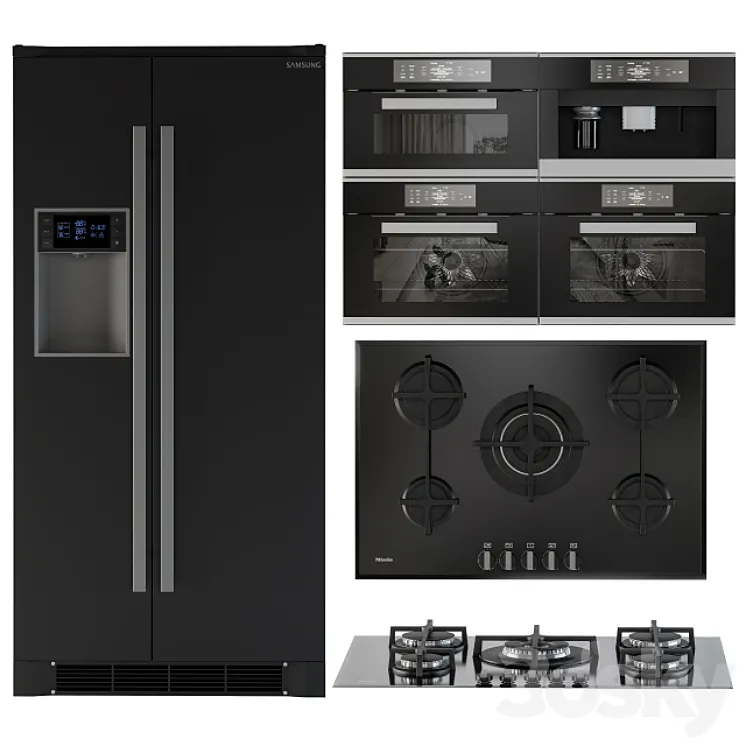 Kitchen Appliance Kit Black 3DS Max