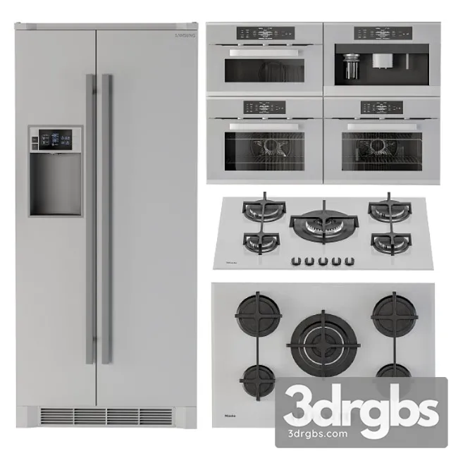 Kitchen Appliance Set Gray White 3dsmax Download