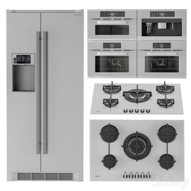 Kitchen appliance Set Gray White 3dsMax Model