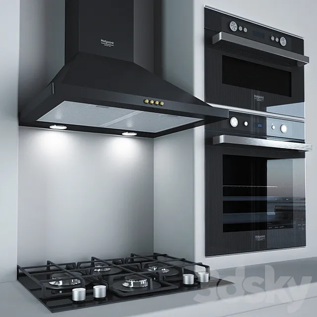 Kitchen appliances Ariston 2 3ds Max