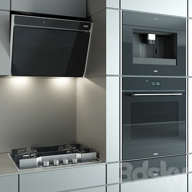 Kitchen appliances “Frames by Franke” black 3ds Max