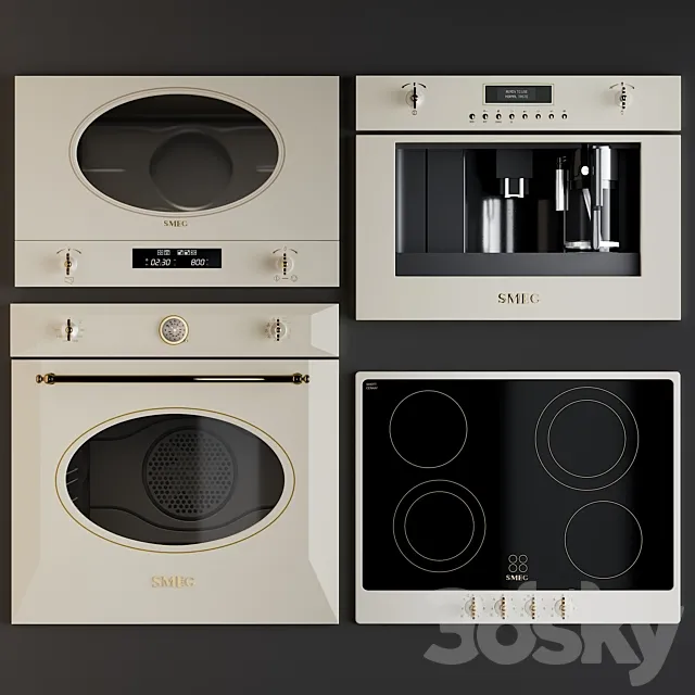 Kitchen Appliances Smeg Colonial 3DS Max Model