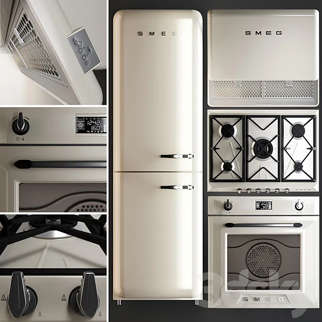 Kitchen Appliances Smeg Retro 3DSMax File