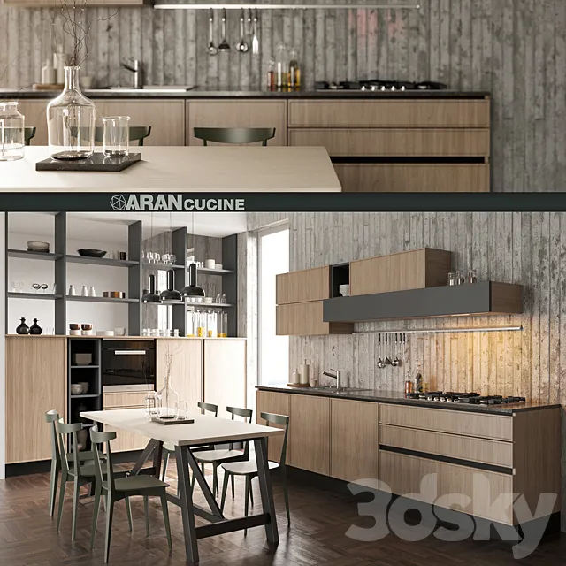 Kitchen Aran Cucine Quadro 3DS Max Model