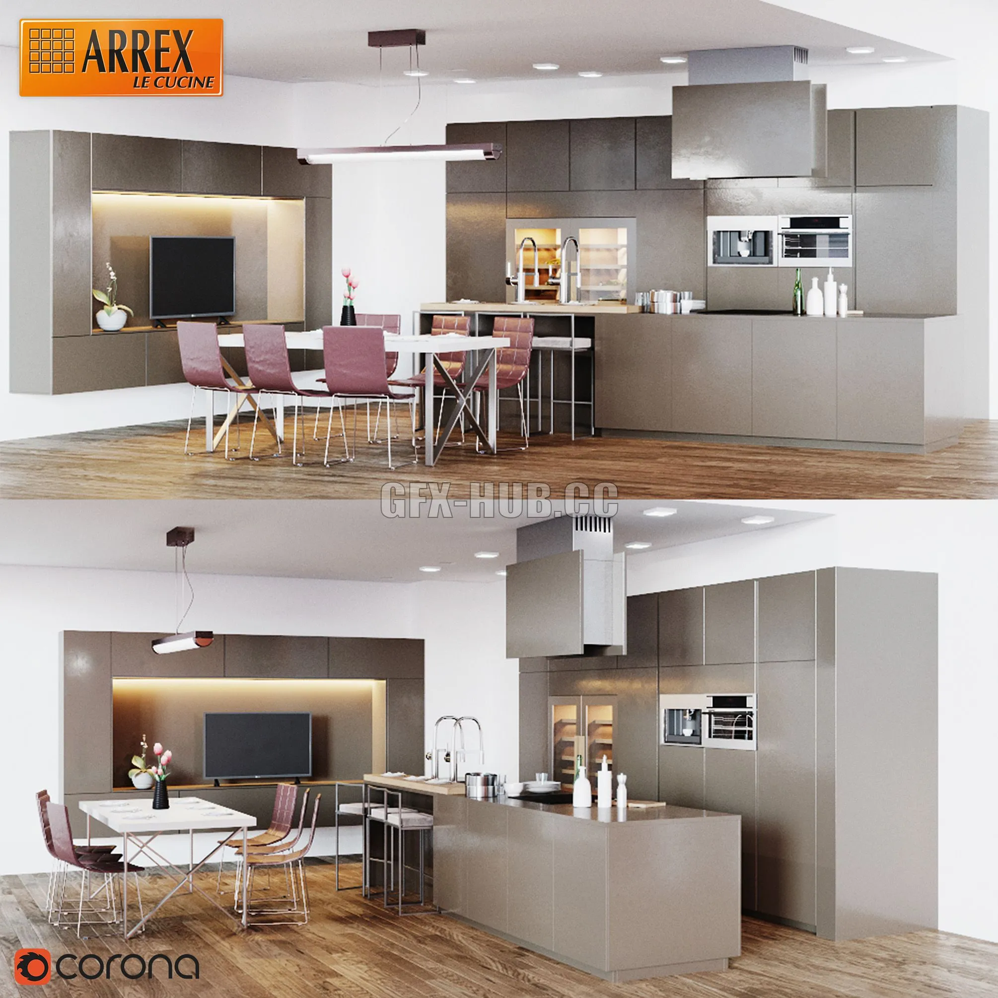 Kitchen Arrex Opale 3dsMax Model