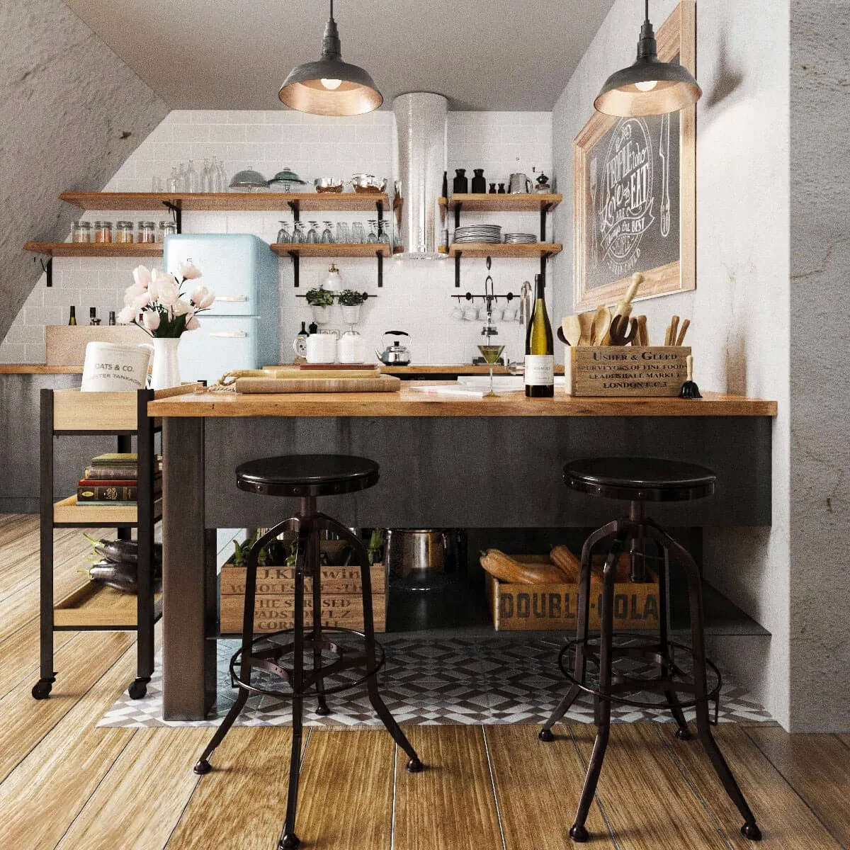 kitchen – AVE Kitchen bar set 3ds Max