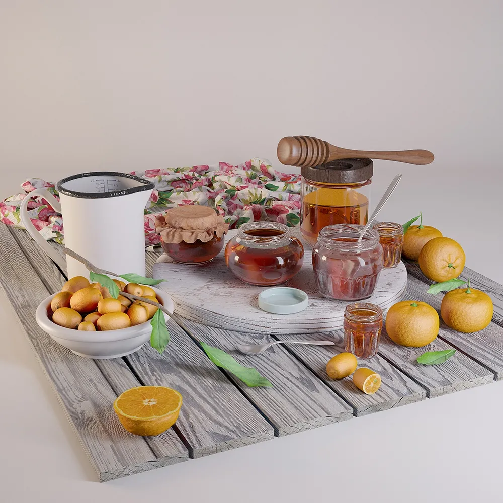 kitchen – Basket of delicious food 77 3ds Max