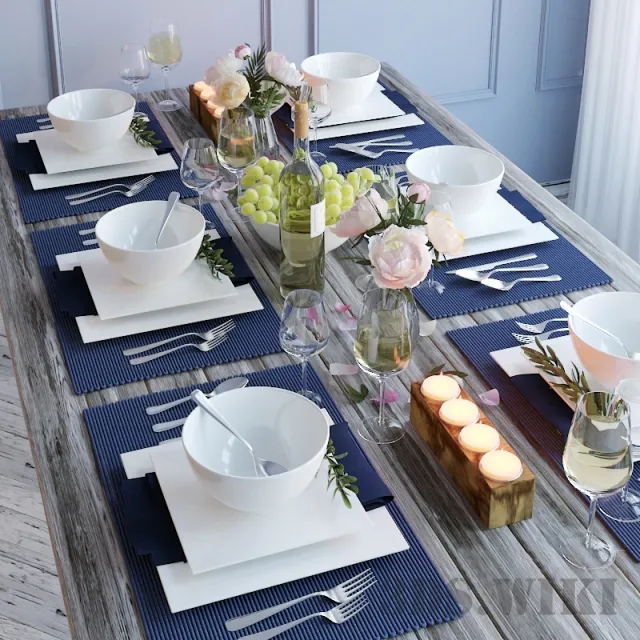 kitchen – Beautiful table setting 3ds Max
