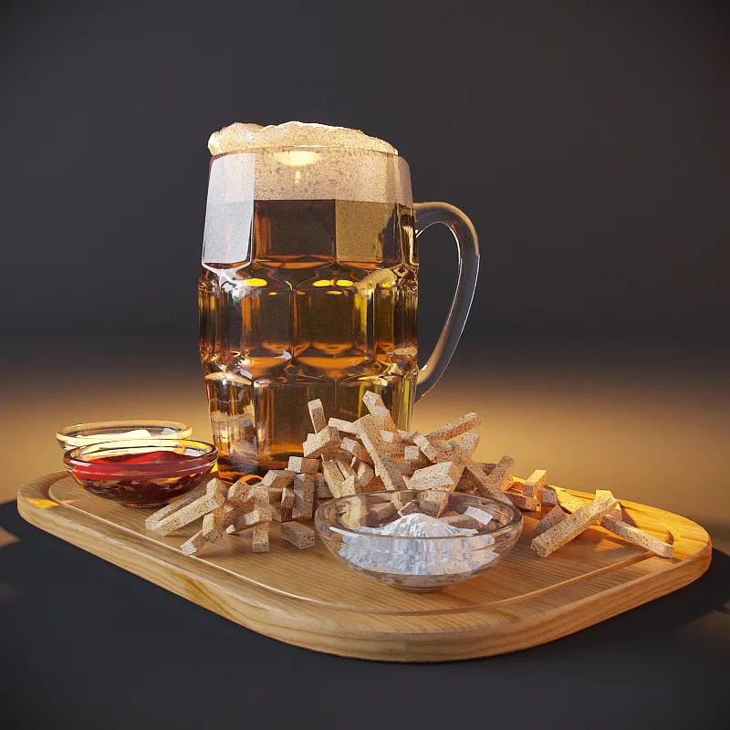kitchen – Beer with snacks 01 3ds Max