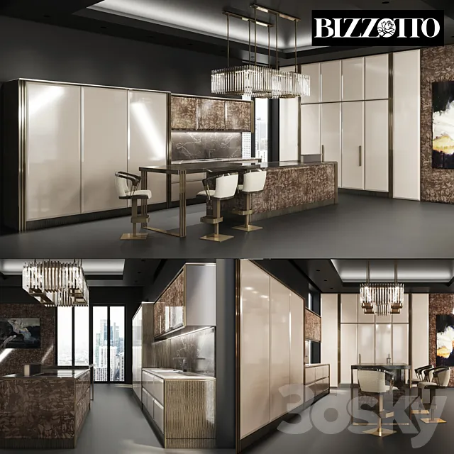 Kitchen BIZZOTTO factories INFINITY series 3DS Max Model