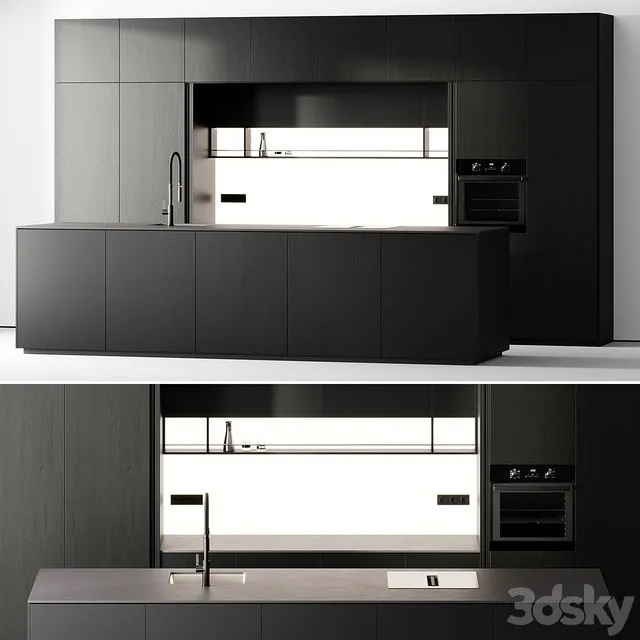 Kitchen Black Vol1 3dsMax Model
