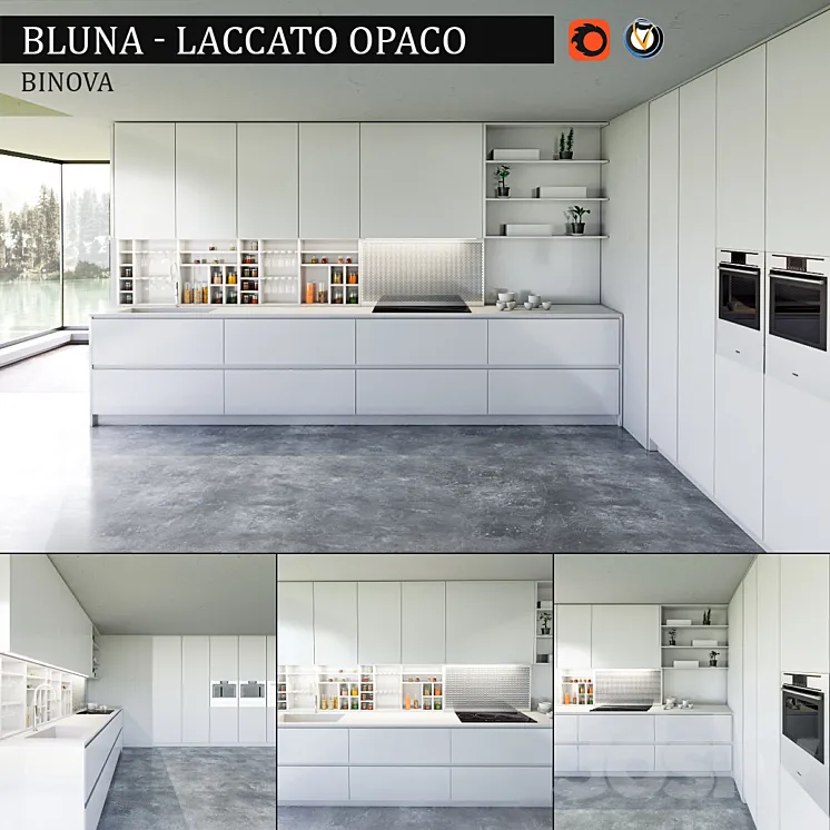 Kitchen Bluna Laccato Opaco 3DS Max