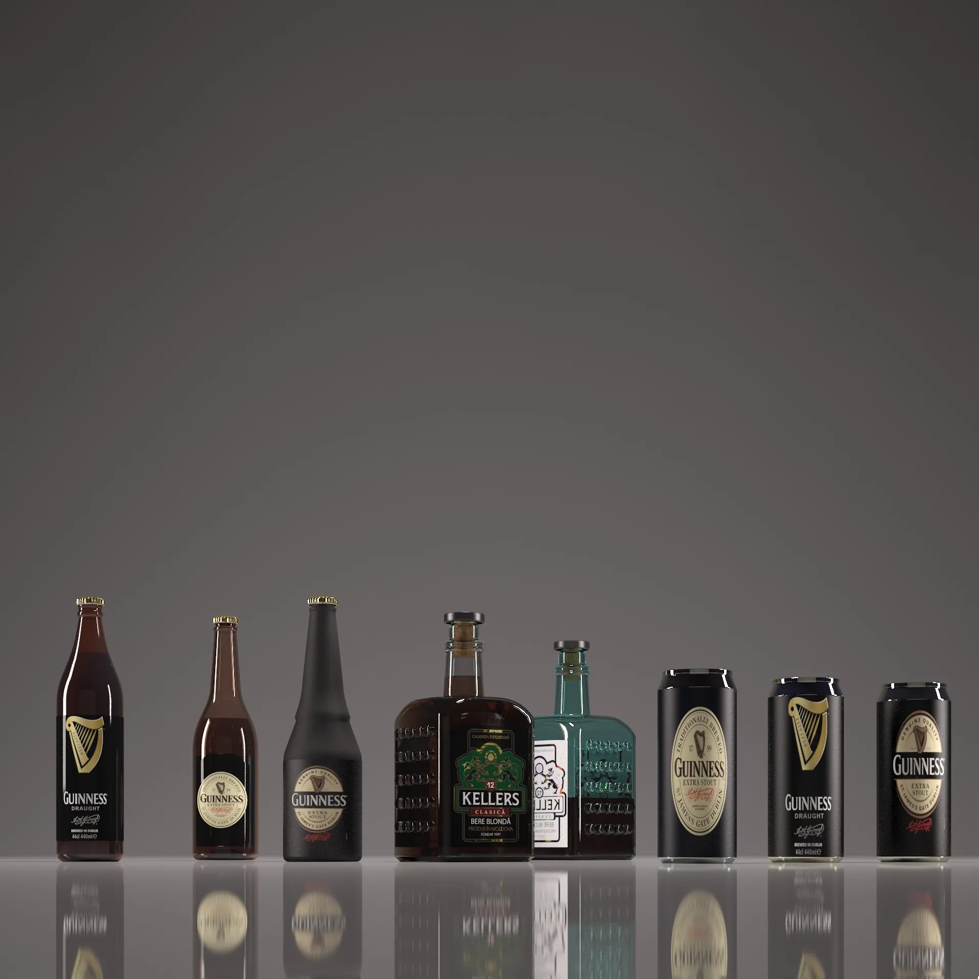kitchen – Bottles of beer 03 3ds Max
