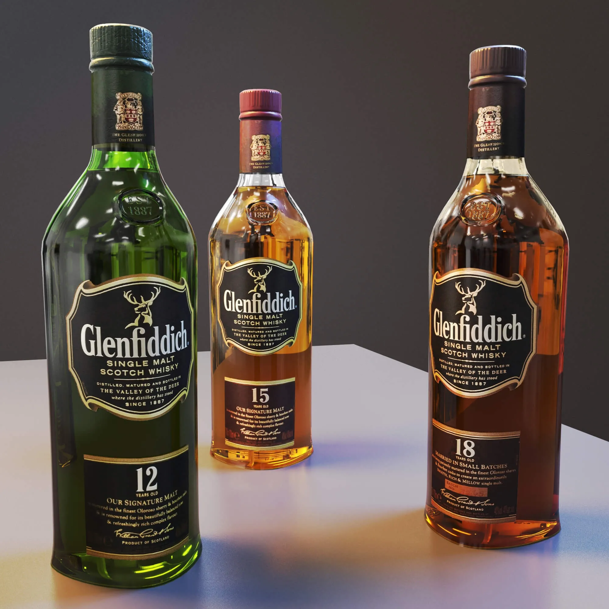 kitchen – Bottles of whisky 002 3ds Max