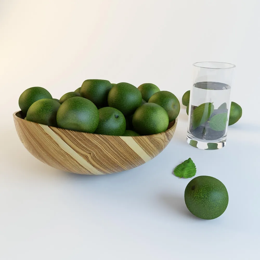 kitchen – Bowl with limes 3ds Max