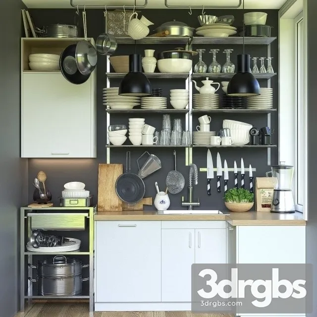 Kitchen Cabinet Set 56 3dsmax Download