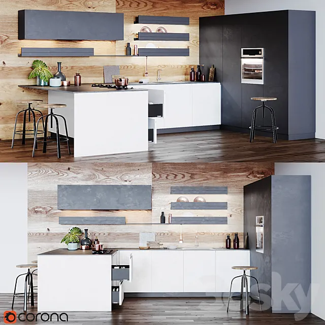 Kitchen Cesar Arredamenti 3DS Max Model