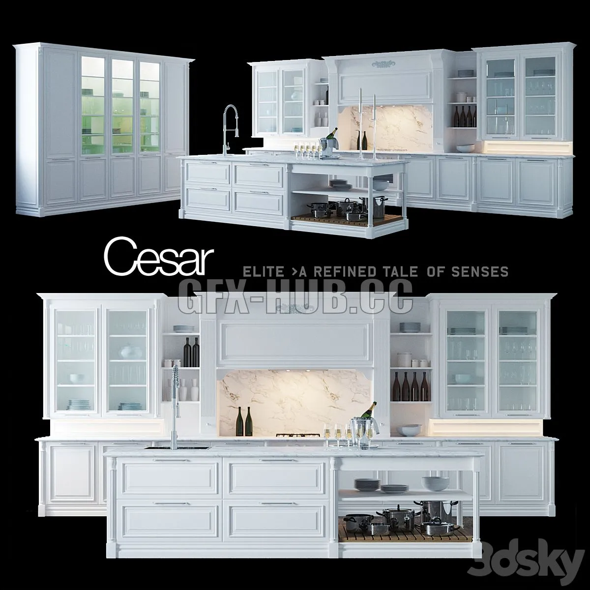Kitchen Cesar Elite 3dsMax Model